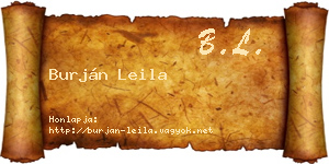 Burján Leila névjegykártya